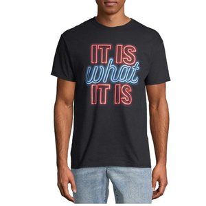 It Is What It Is Neon spell out Men's Graphic T-shirt Size 3XL